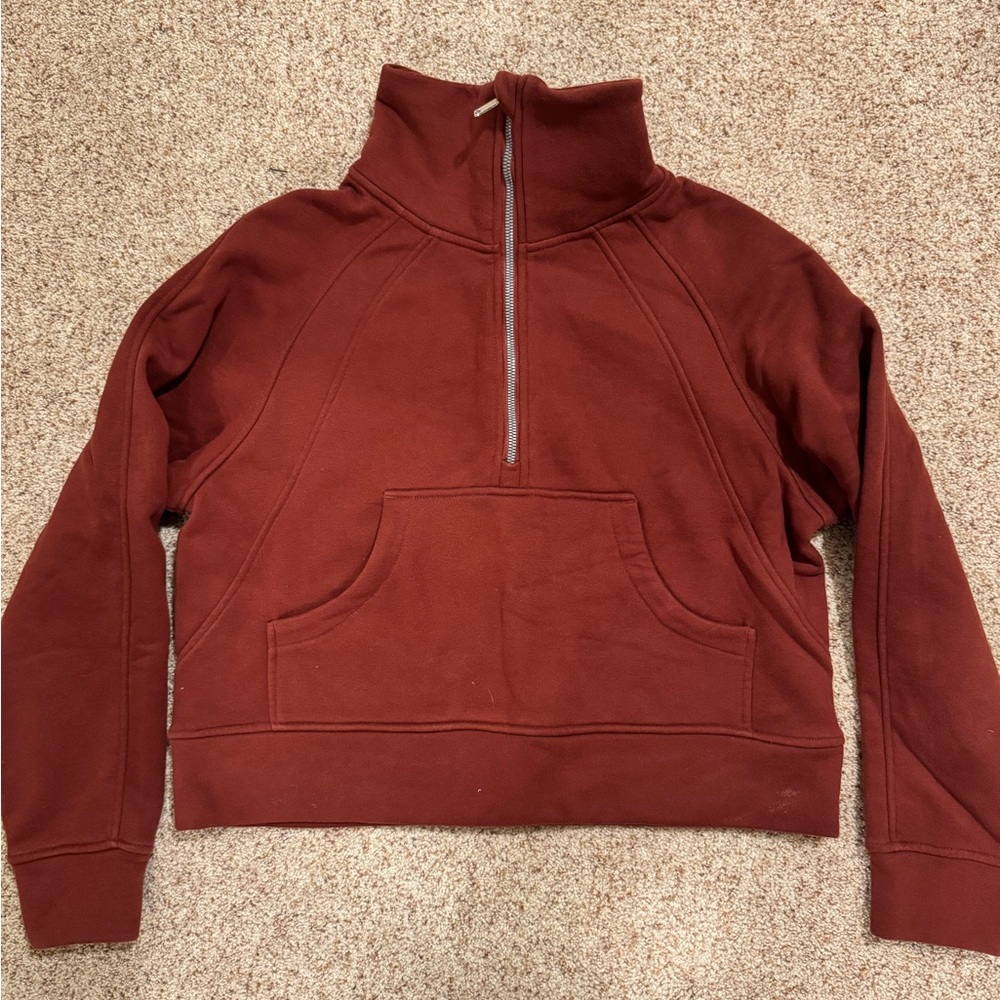 Women's Rust Half-Zip Sweatshirt